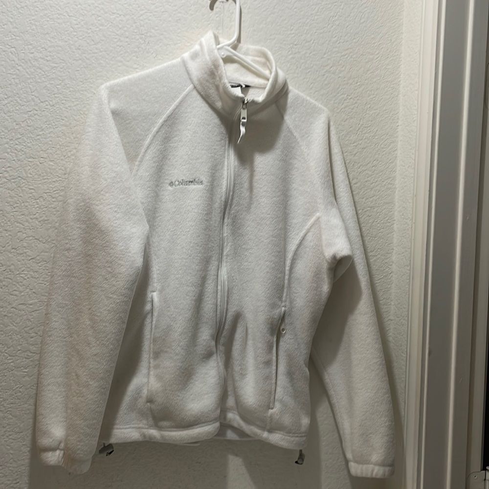 Columbia fleece jacket zip white size L